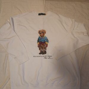 Ralph Lauren Polo Bear White Crewneck Sweater